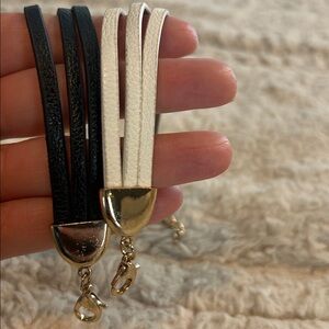 Elegant Black and White and Gold Bracelets